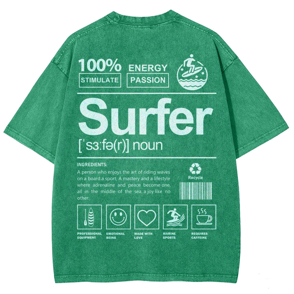 Surfer Unisex Fit Washed T-Shirt Customscool