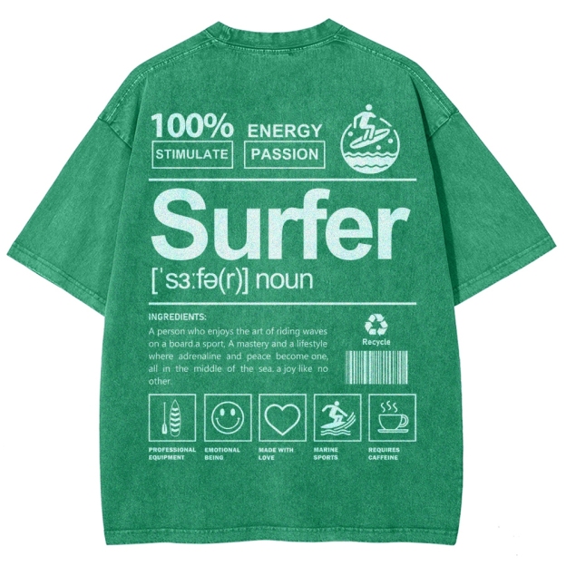 Surfer Unisex Fit Washed T-Shirt Customscool