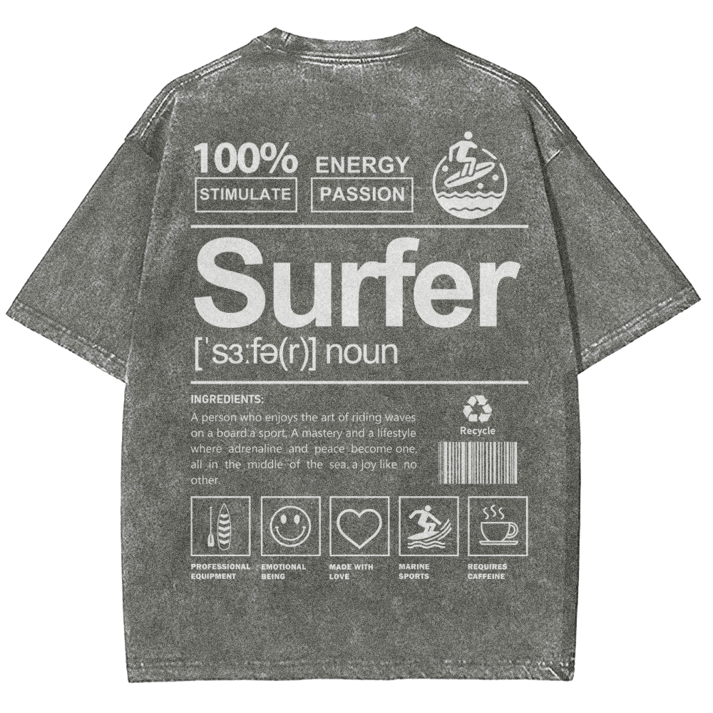 Surfer Unisex Fit Washed T-Shirt Customscool