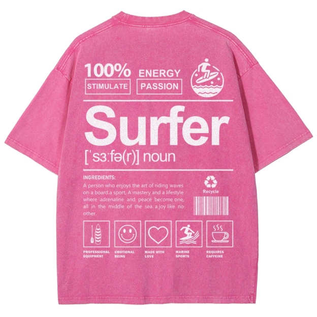 Surfer Unisex Fit Washed T-Shirt Customscool