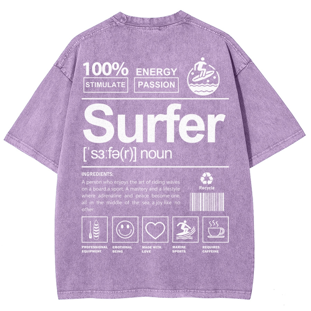 Surfer Unisex Fit Washed T-Shirt Customscool