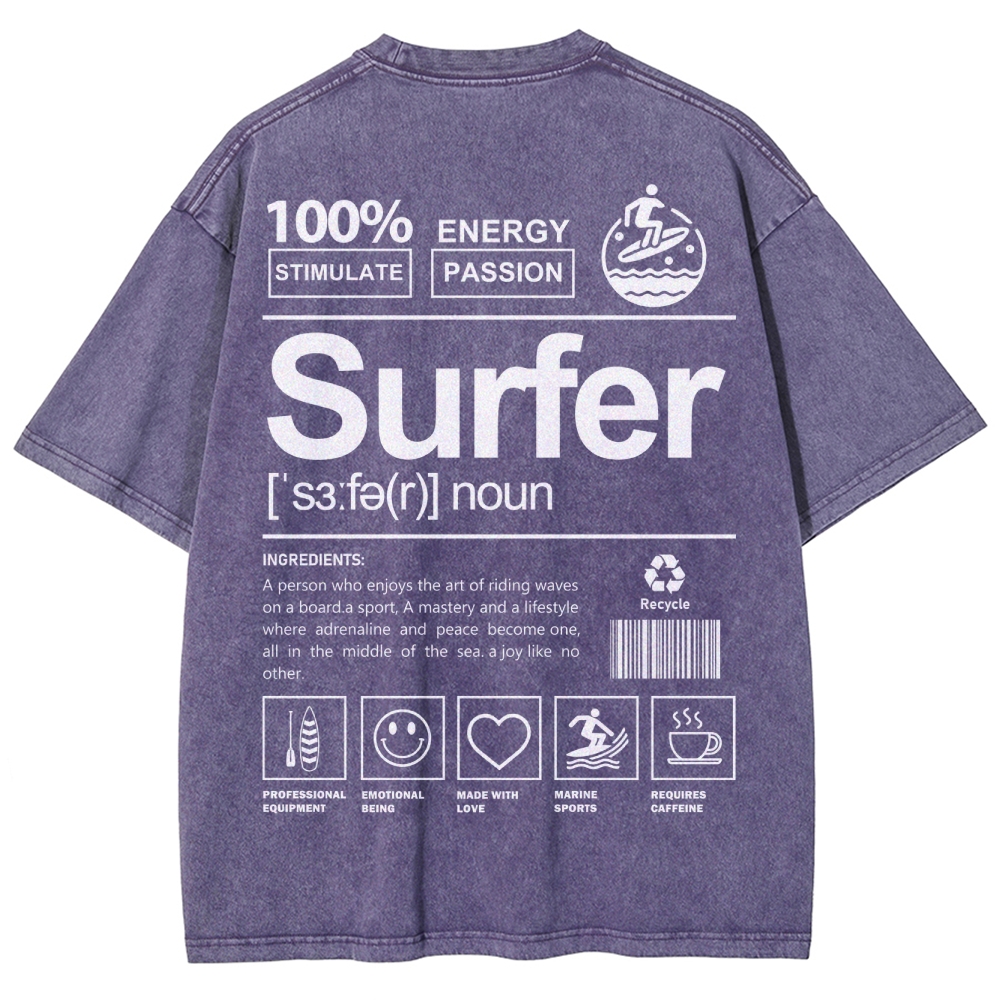 Surfer Unisex Fit Washed T-Shirt Customscool