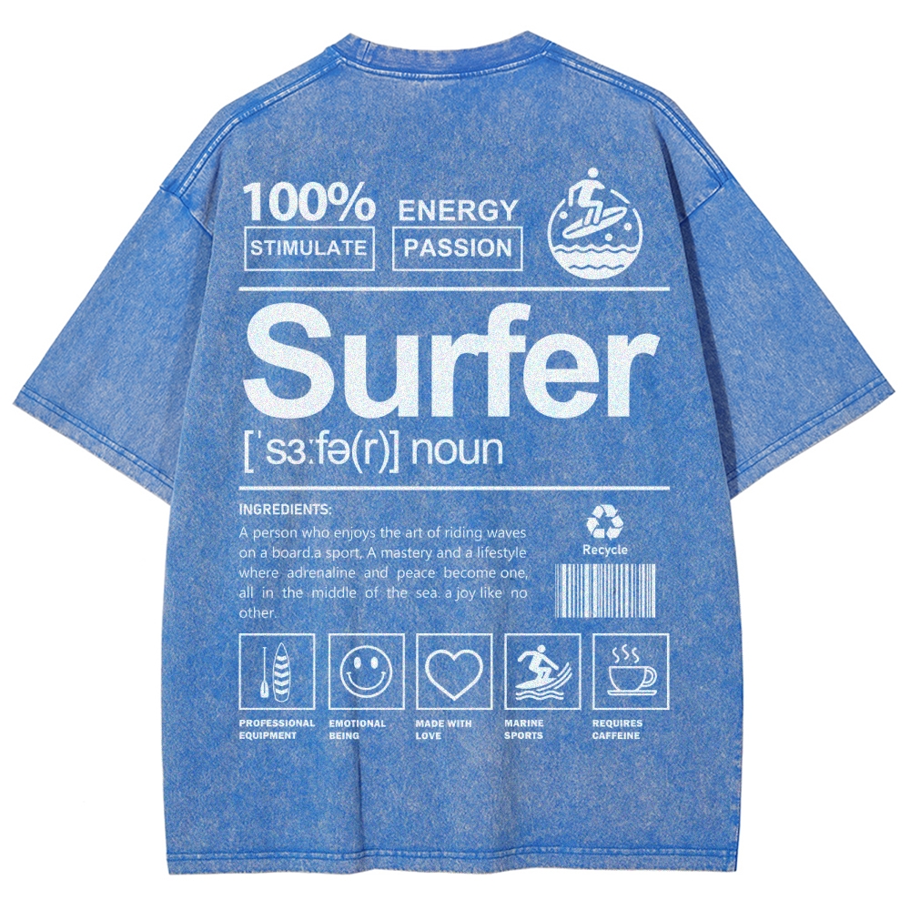 Surfer Unisex Fit Washed T-Shirt Customscool