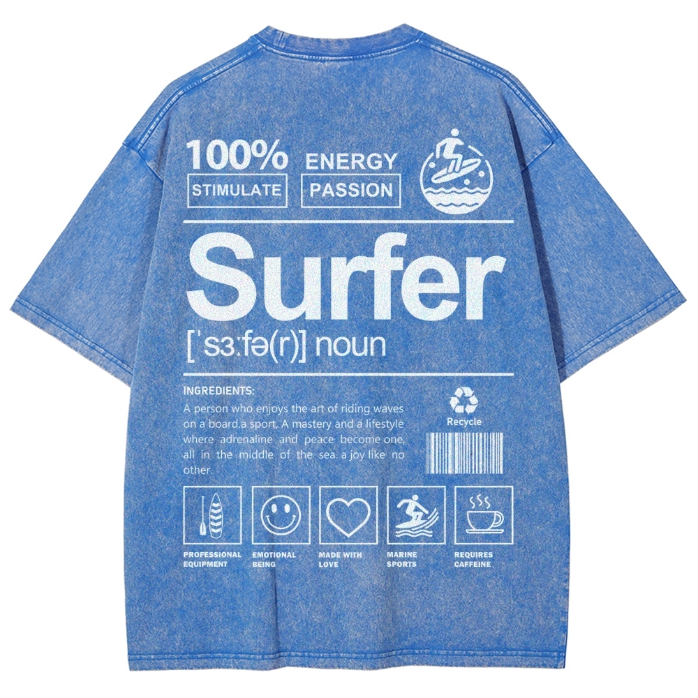 Surfer Unisex Fit Washed T-Shirt Customscool