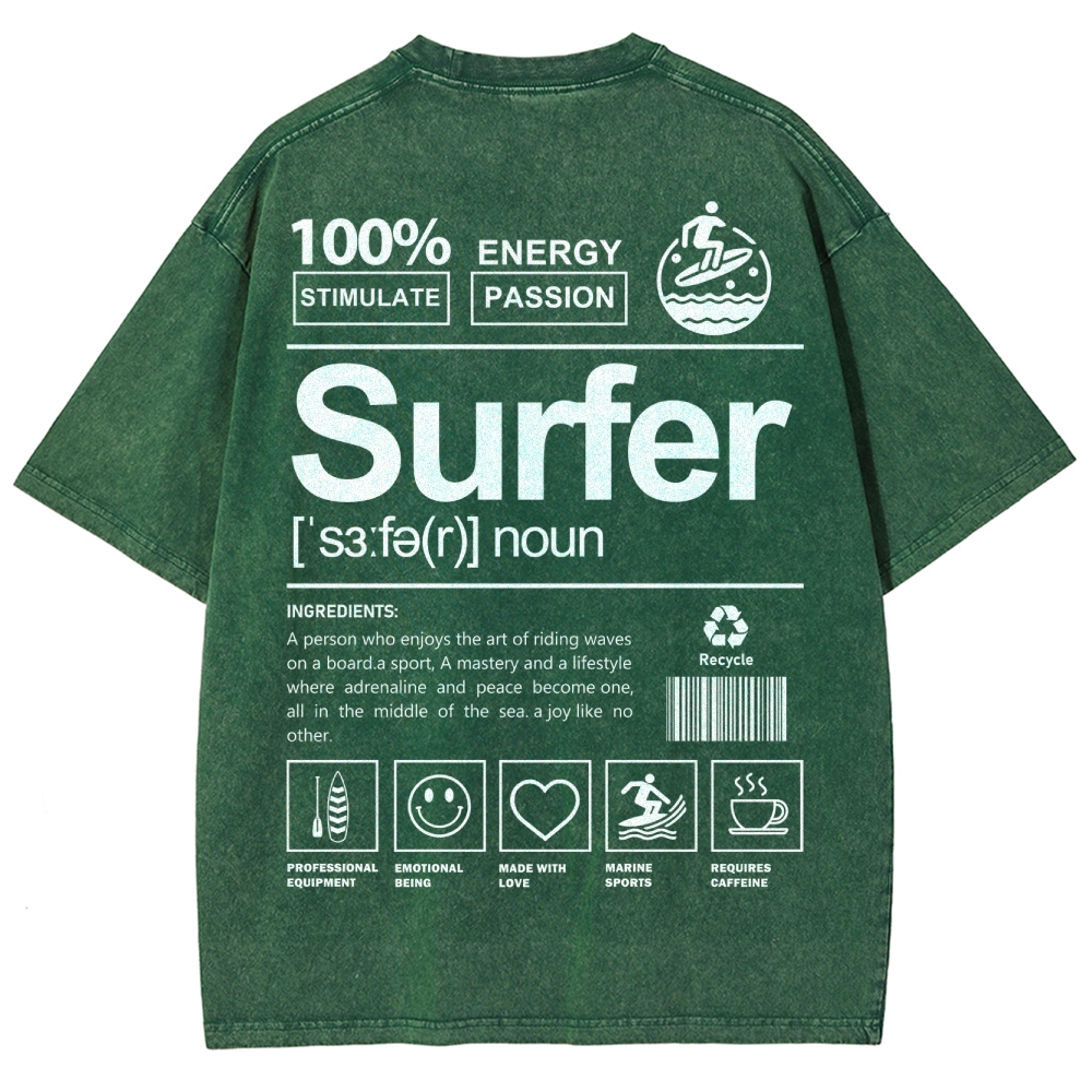 Surfer Unisex Fit Washed T-Shirt Customscool
