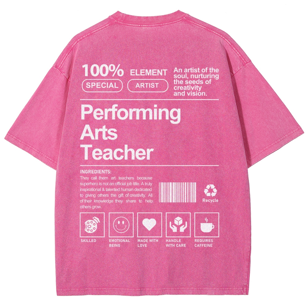 Performing Arts Teacher Unisex Fit Washed T-Shirt