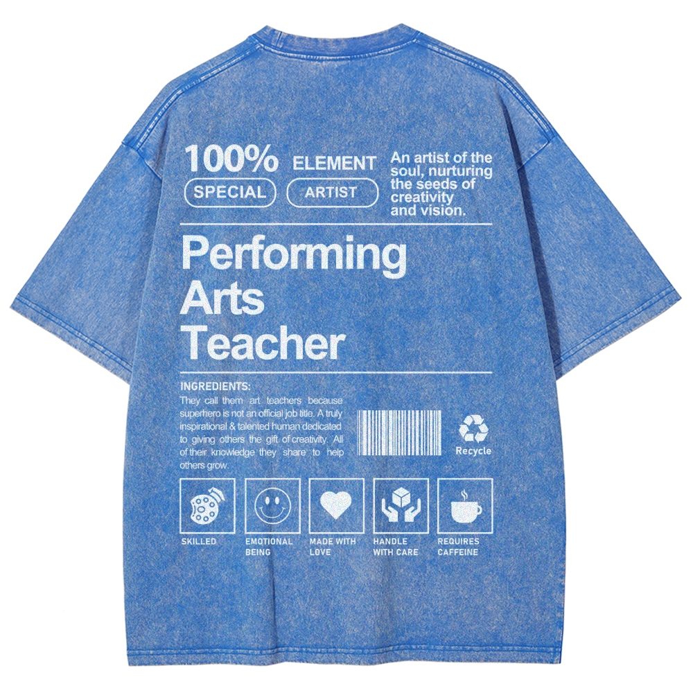 Performing Arts Teacher Unisex Fit Washed T-Shirt