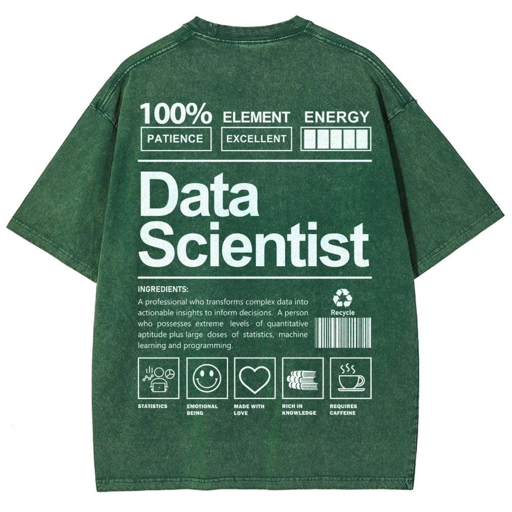 Data Scientist Unisex Fit Washed T-Shirt Customscool