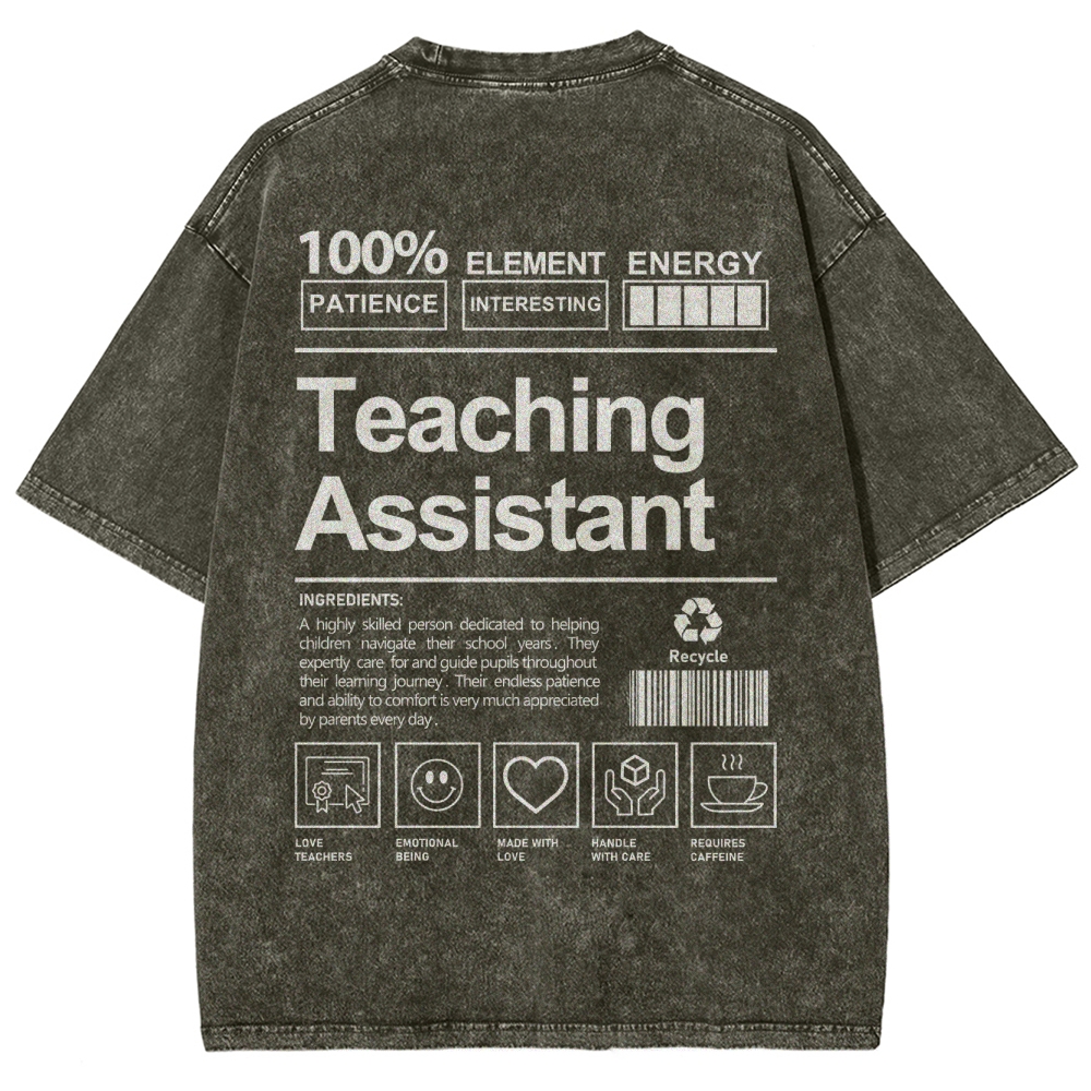 Teaching Assistant Unisex Fit Washed T-Shirt Customscool