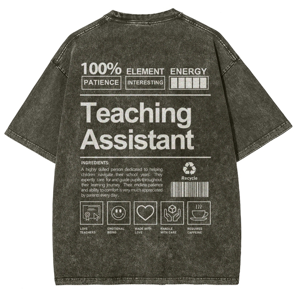 Teaching Assistant Unisex Fit Washed T-Shirt Customscool