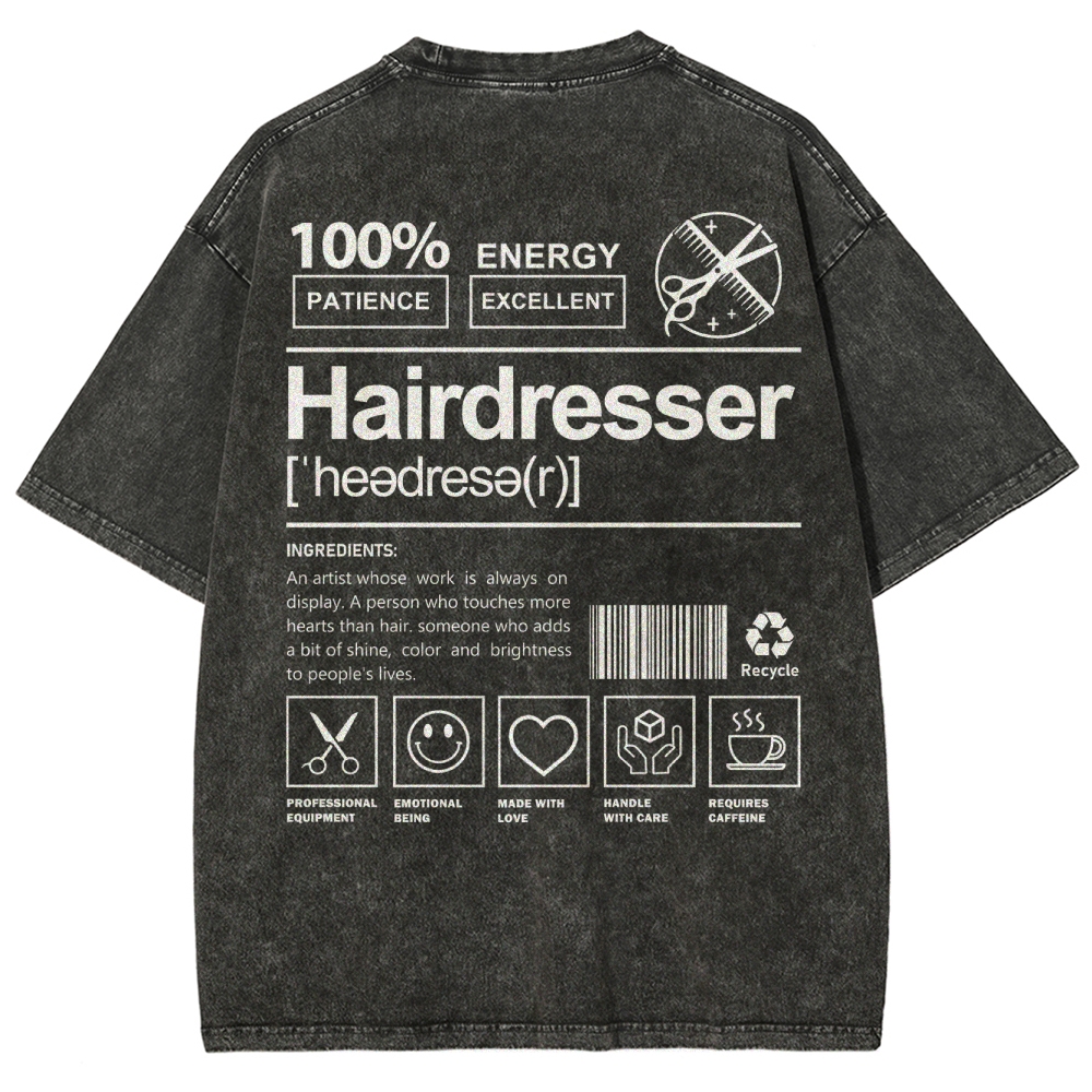 Hairdresser Unisex Fit Washed T-Shirt Customscool