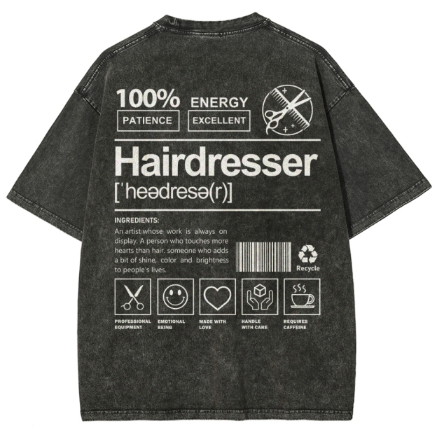 Hairdresser Unisex Fit Washed T-Shirt Customscool