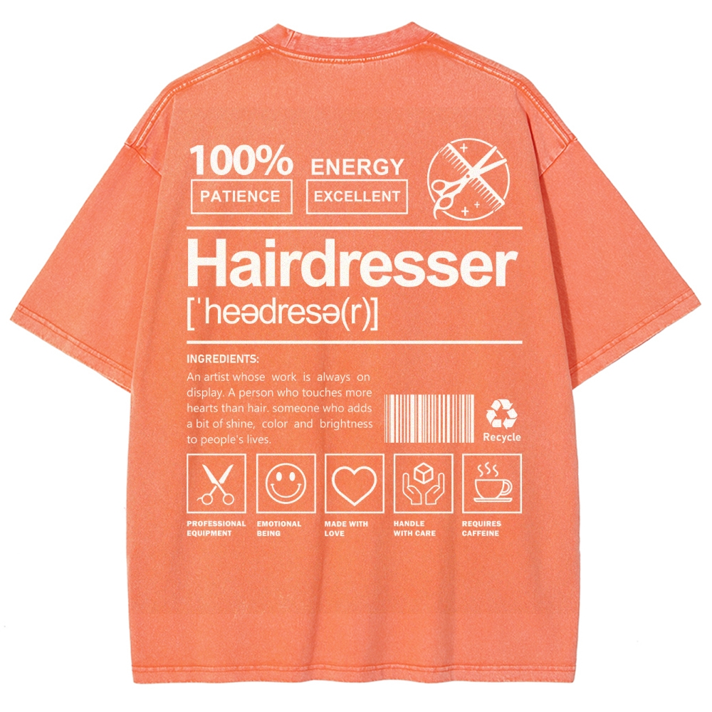 Hairdresser Unisex Fit Washed T-Shirt Customscool