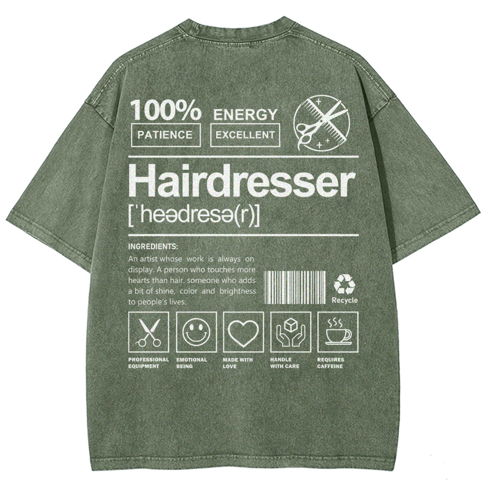 Hairdresser Unisex Fit Washed T-Shirt Customscool
