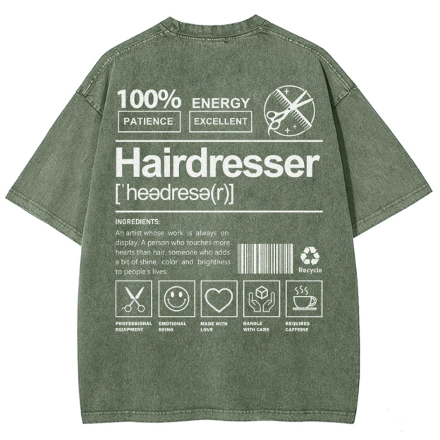 Hairdresser Unisex Fit Washed T-Shirt Customscool