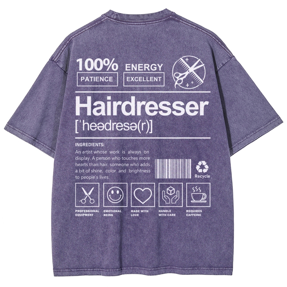 Hairdresser Unisex Fit Washed T-Shirt Customscool