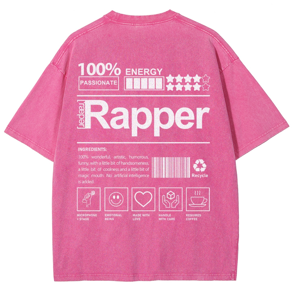 Rapper Unisex Fit Washed T-Shirt Customscool