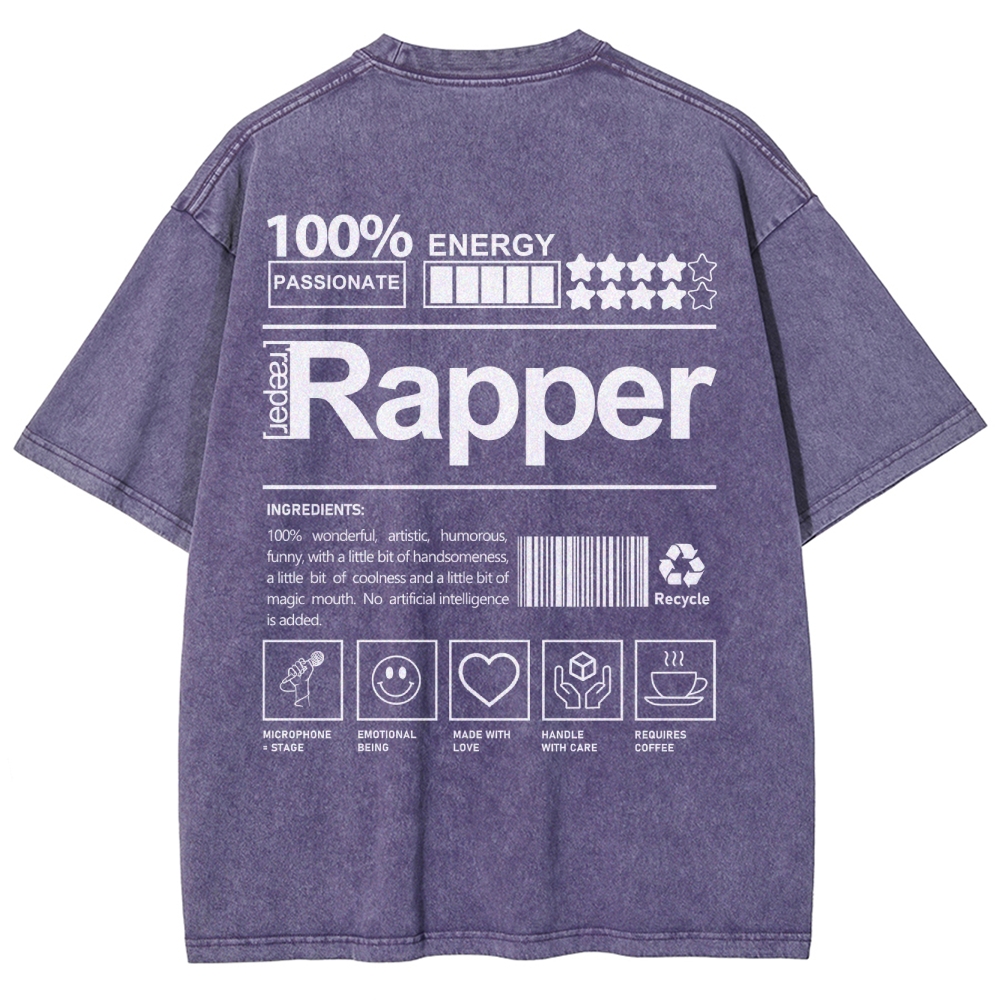 Rapper Unisex Fit Washed T-Shirt Customscool