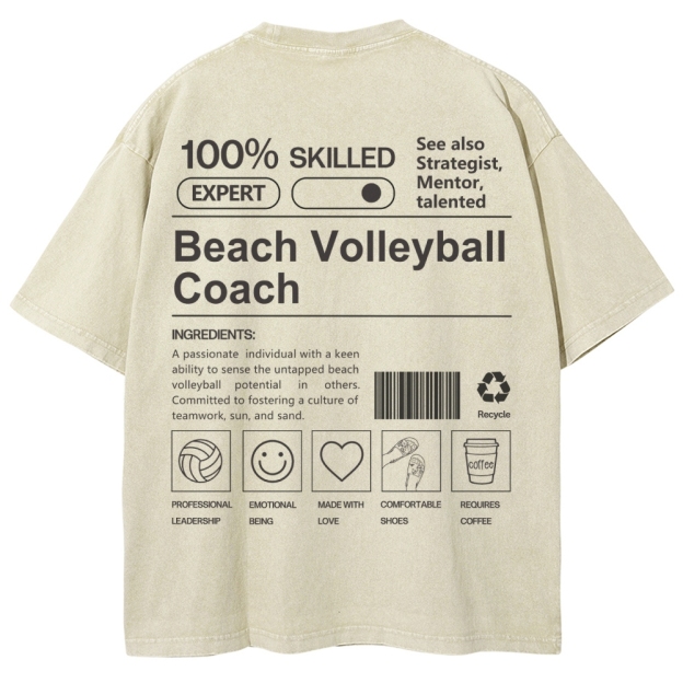 Beach Volleyball Coach Unisex Fit Washed T-Shirt