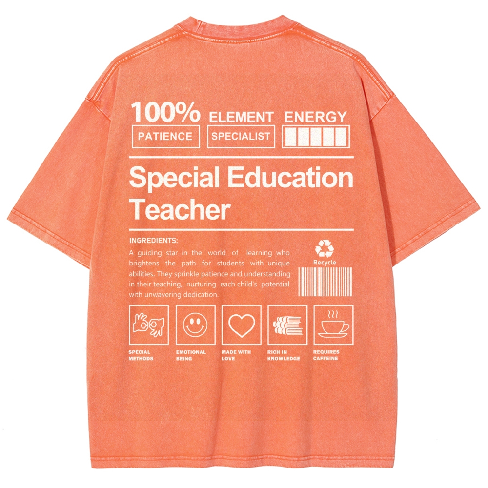 Special Education Teacher Unisex Fit Washed T-Shirt Customscool