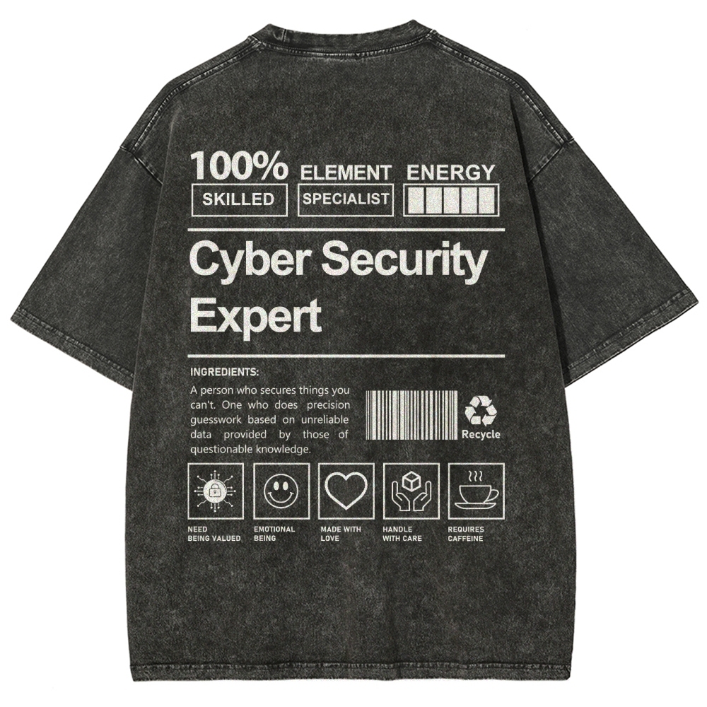 Cyber Security Expert Unisex Fit Washed T-Shirt Customscool