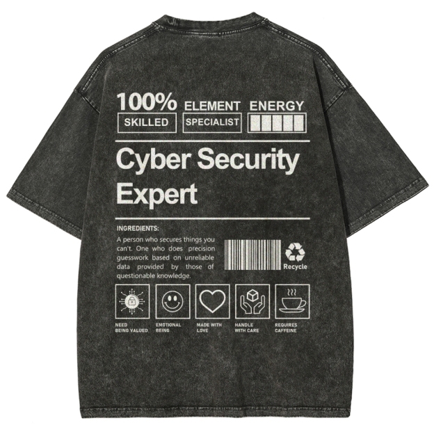 Cyber Security Expert Unisex Fit Washed T-Shirt Customscool