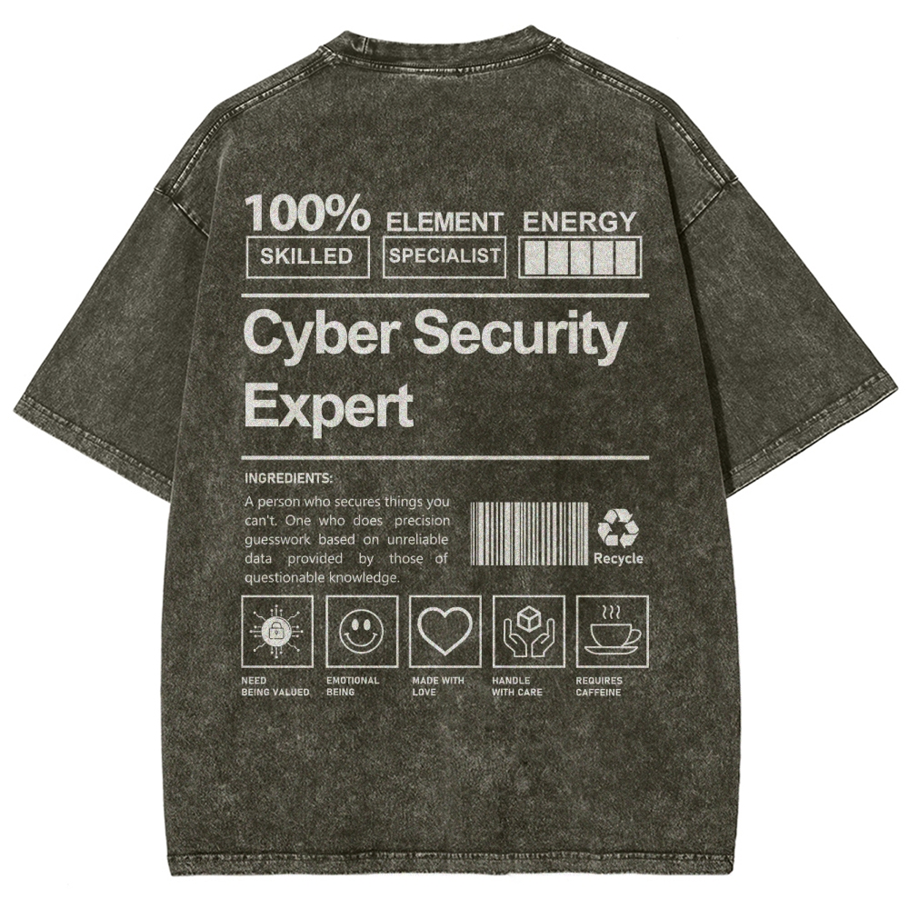 Cyber Security Expert Unisex Fit Washed T-Shirt Customscool