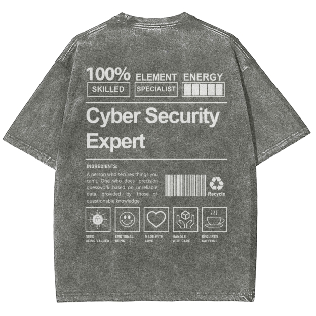 Cyber Security Expert Unisex Fit Washed T-Shirt Customscool