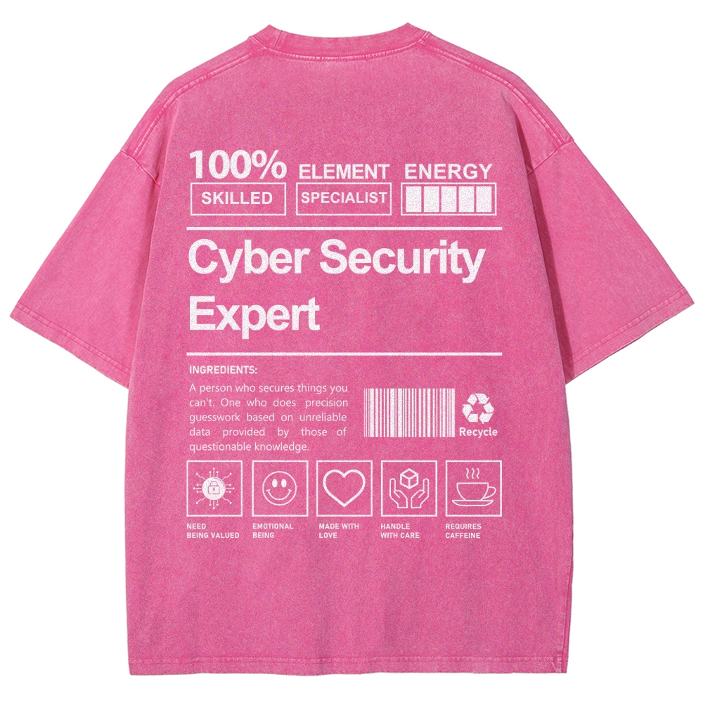 Cyber Security Expert Unisex Fit Washed T-Shirt Customscool