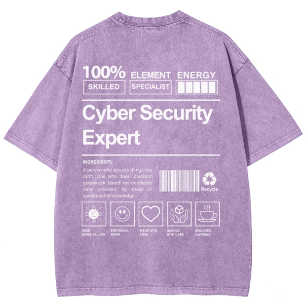 Cyber Security Expert Unisex Fit Washed T-Shirt Customscool