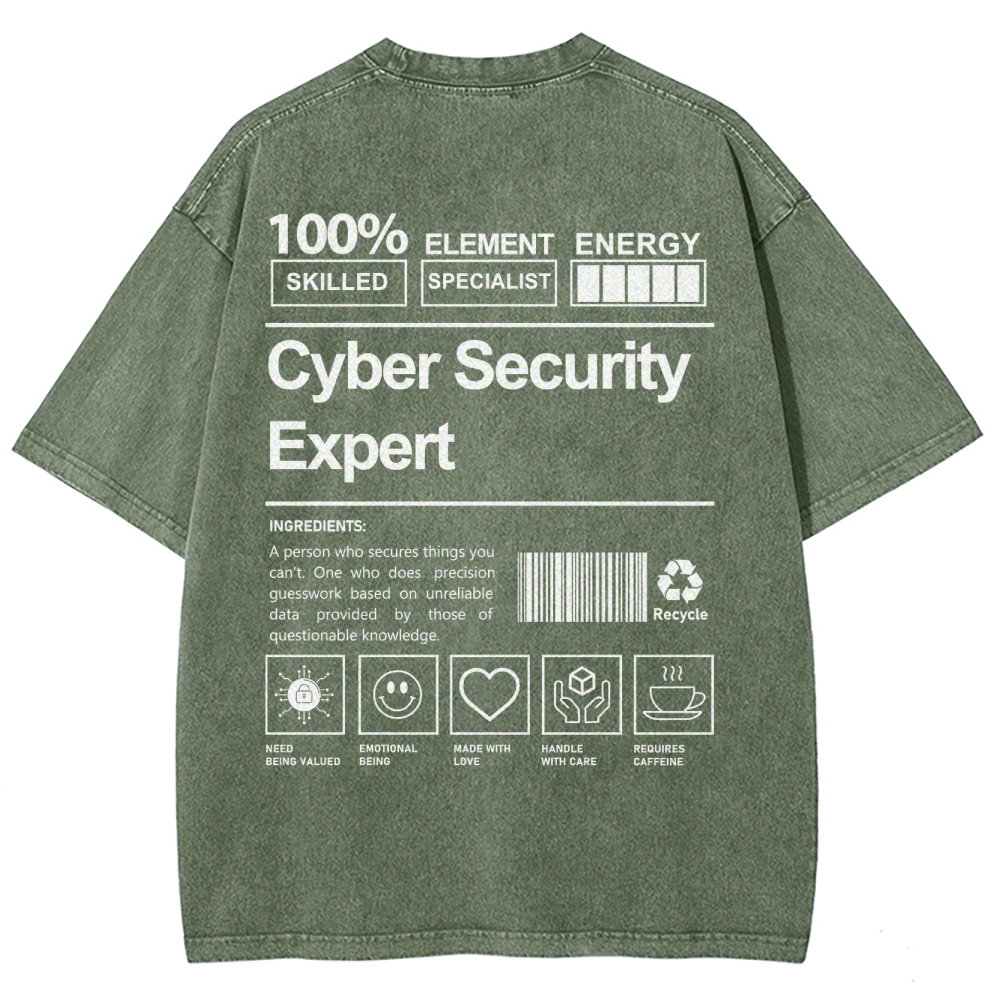 Cyber Security Expert Unisex Fit Washed T-Shirt Customscool