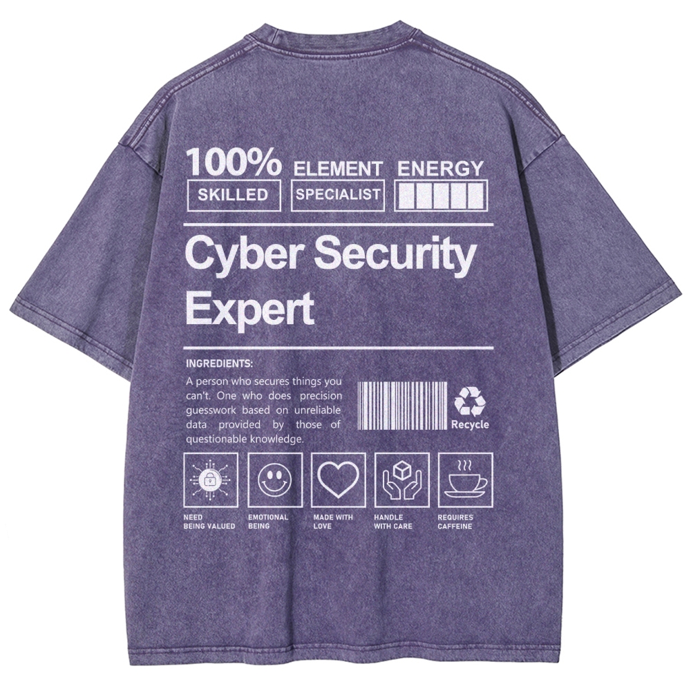 Cyber Security Expert Unisex Fit Washed T-Shirt Customscool