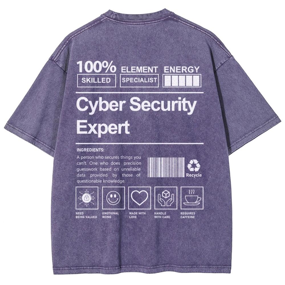 Cyber Security Expert Unisex Fit Washed T-Shirt Customscool