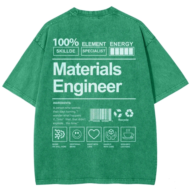 Materials Engineer Unisex Fit Washed T-Shirt Customscool