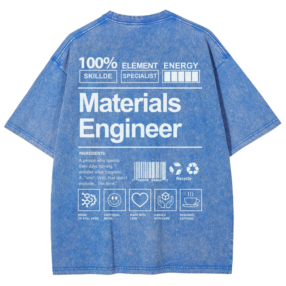 Materials Engineer Unisex Fit Washed T-Shirt Customscool