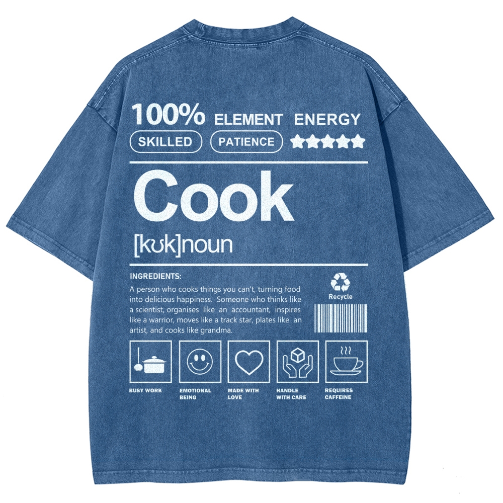 Cook Unisex Fit Washed T-Shirt Customscool
