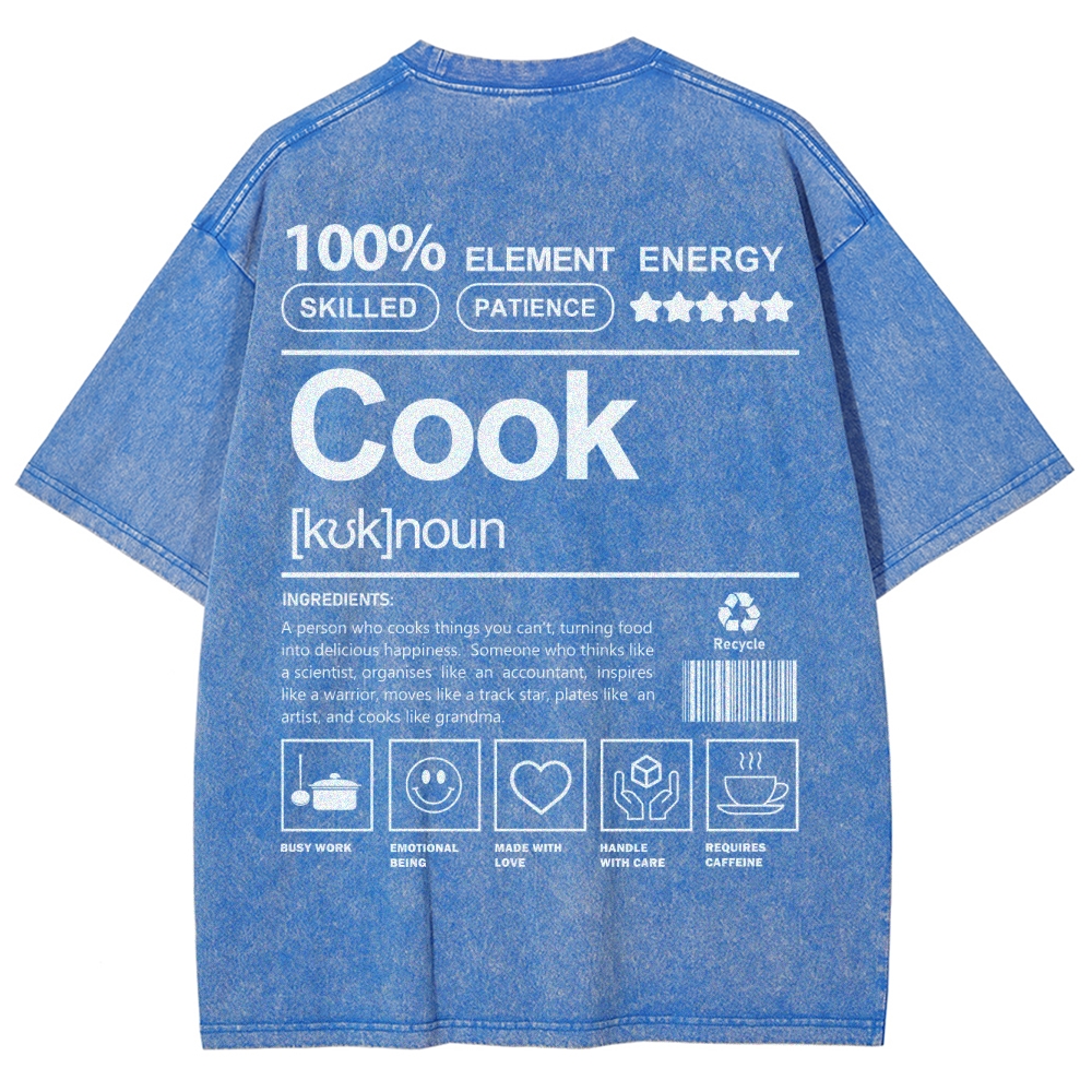 Cook Unisex Fit Washed T-Shirt Customscool