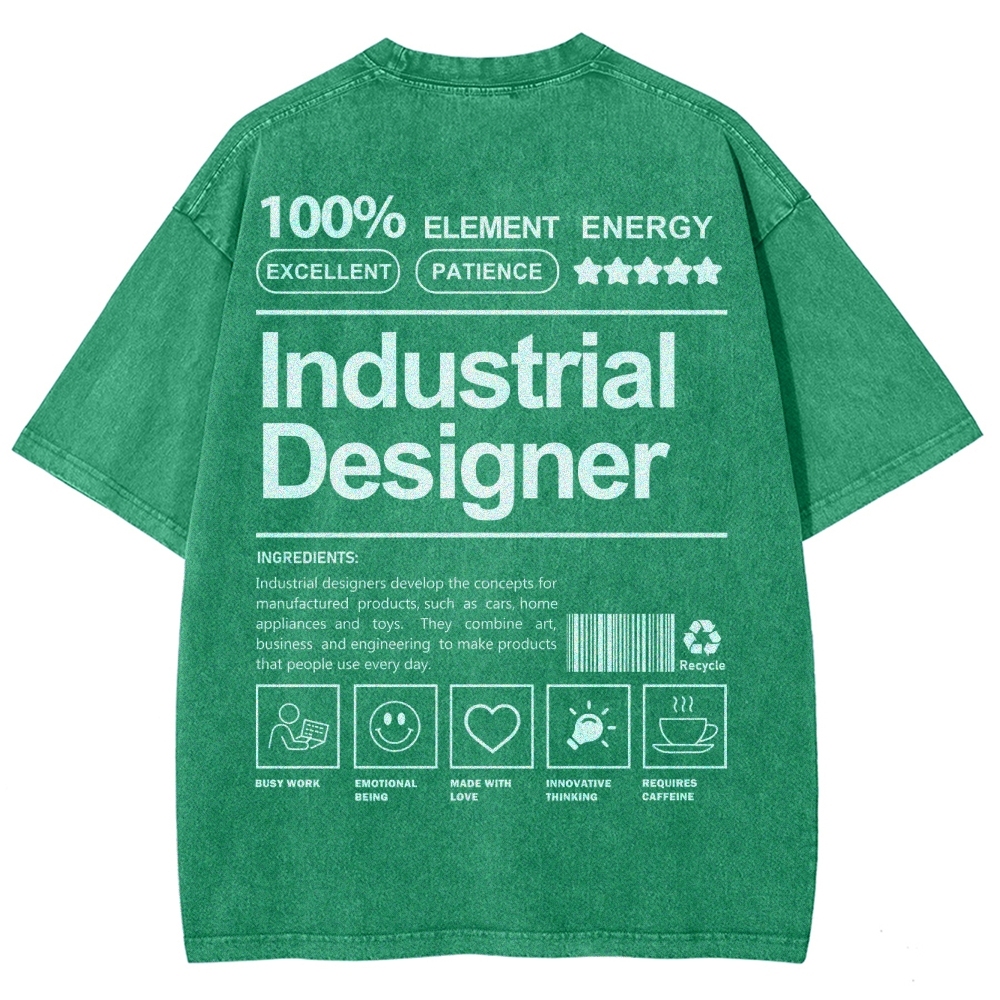 Industrial Designer Unisex Fit Washed T-Shirt Customscool