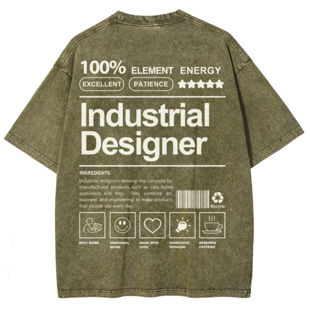 Industrial Designer Unisex Fit Washed T-Shirt Customscool