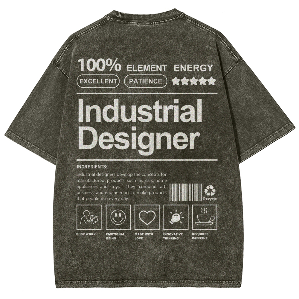 Industrial Designer Unisex Fit Washed T-Shirt Customscool