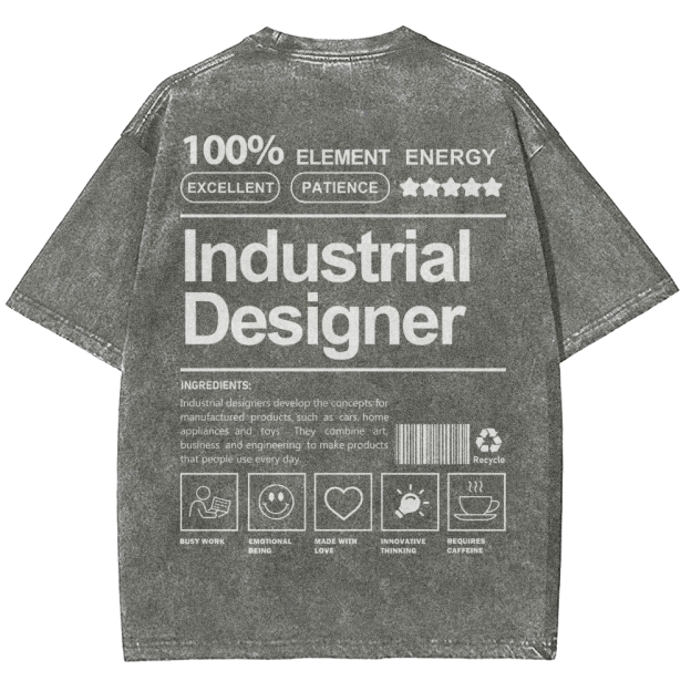 Industrial Designer Unisex Fit Washed T-Shirt Customscool