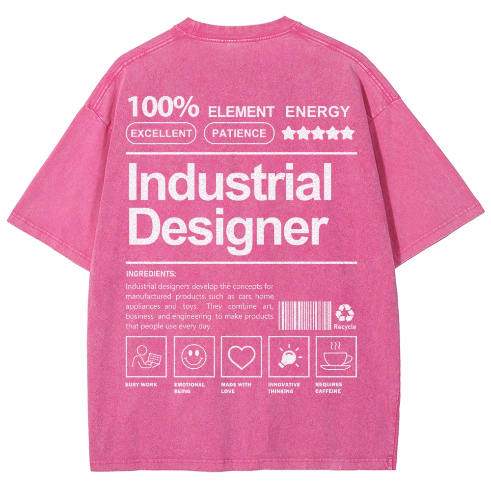 Industrial Designer Unisex Fit Washed T-Shirt Customscool