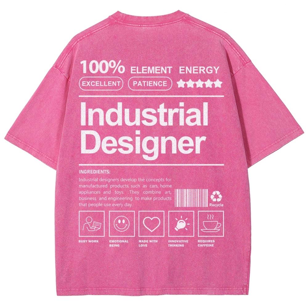 Industrial Designer Unisex Fit Washed T-Shirt Customscool