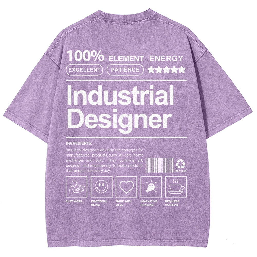 Industrial Designer Unisex Fit Washed T-Shirt Customscool