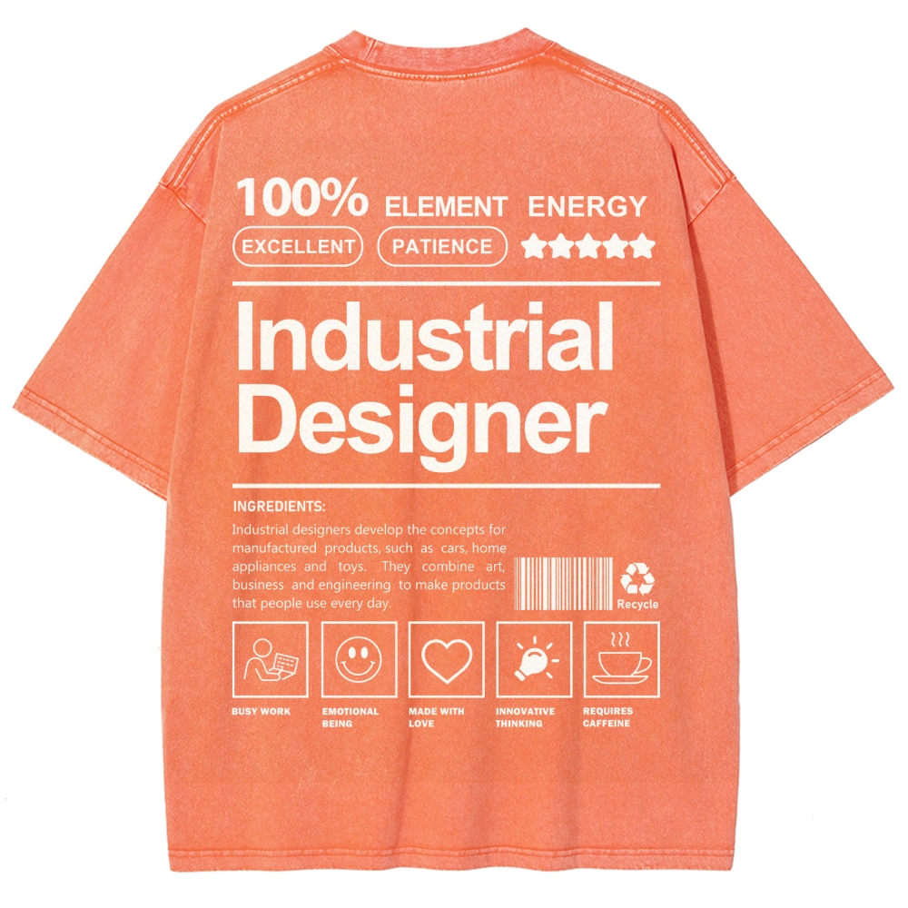 Industrial Designer Unisex Fit Washed T-Shirt Customscool