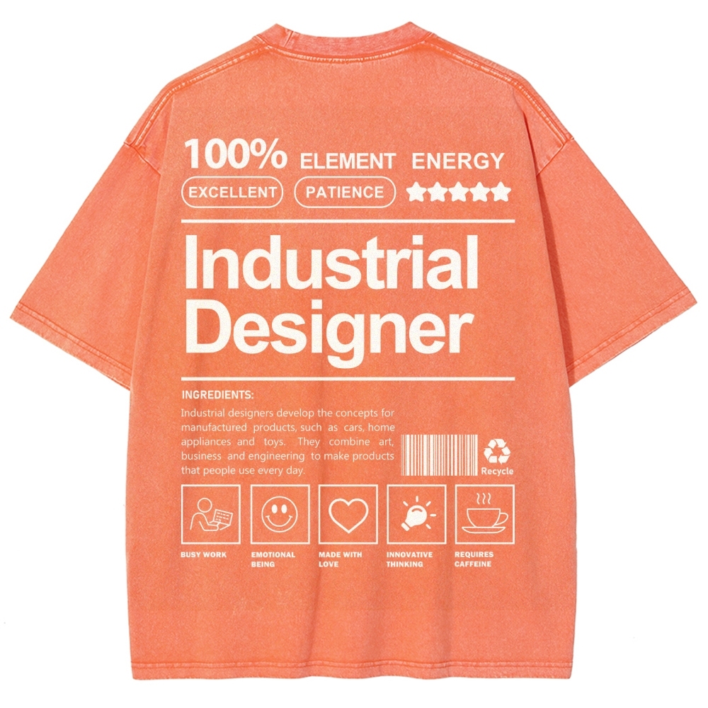 Industrial Designer Unisex Fit Washed T-Shirt Customscool