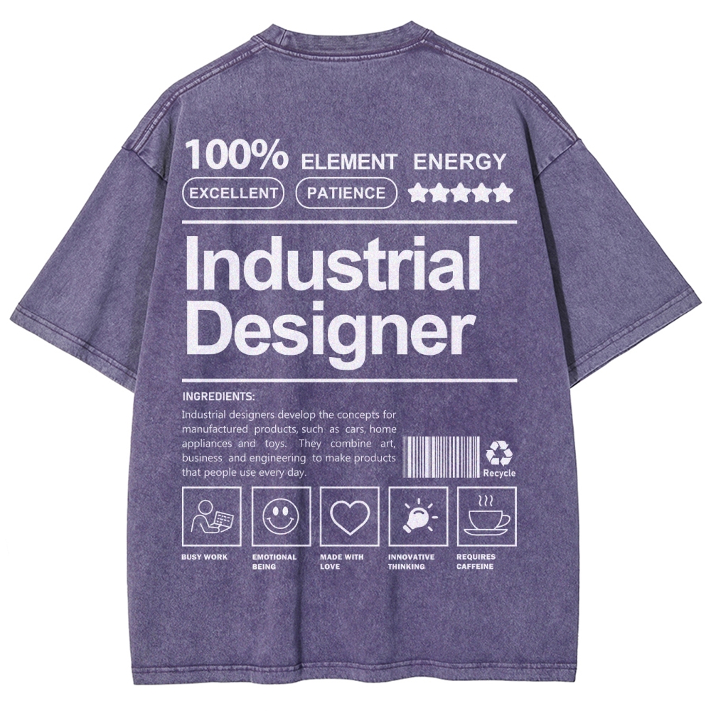Industrial Designer Unisex Fit Washed T-Shirt Customscool