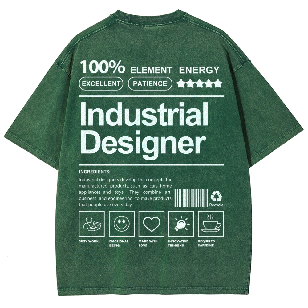 Industrial Designer Unisex Fit Washed T-Shirt Customscool