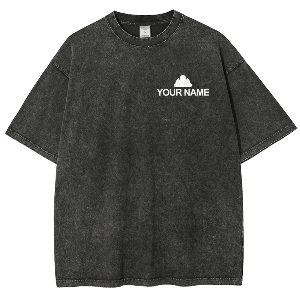 Construction Addcustom QR Code Name Unisex Fit Washed T-Shirt Customscool