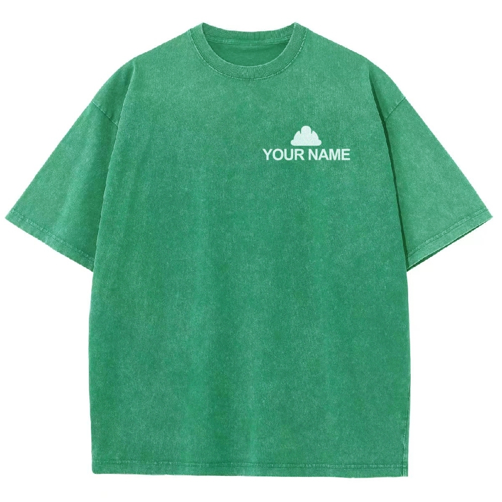 Construction Addcustom QR Code Name Unisex Fit Washed T-Shirt Customscool
